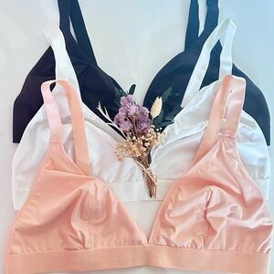 ASOS Design Women's Bralette Set - Black, White, and Pink NWOT
